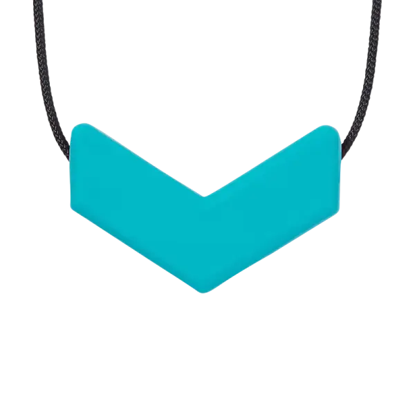 ARK Chevron Chew Necklace Teal, Medium