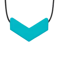 ARK Chevron Chew Necklace Teal, Medium