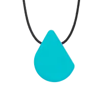 ARK Teardrop Chew Necklace Teal, Medium