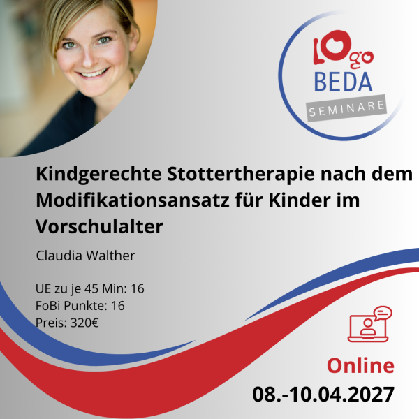 Kindgerechte Stottertherapie nach dem Modifikationsansatz für Kinder bis zum Vorschulalter