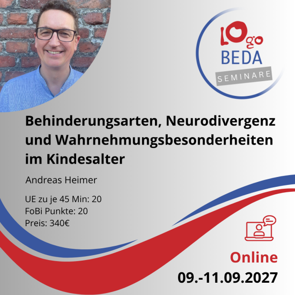 Behinderungsarten, Neurodivergenz und Wahrnehmungsbesonderheiten im Kindesalter