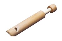 Piston flute made of natural wood, 16.5 cm