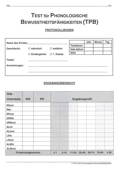 TPB Protokollbogen