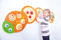 Wall Play Object Caterpillar "Spinning Tops"